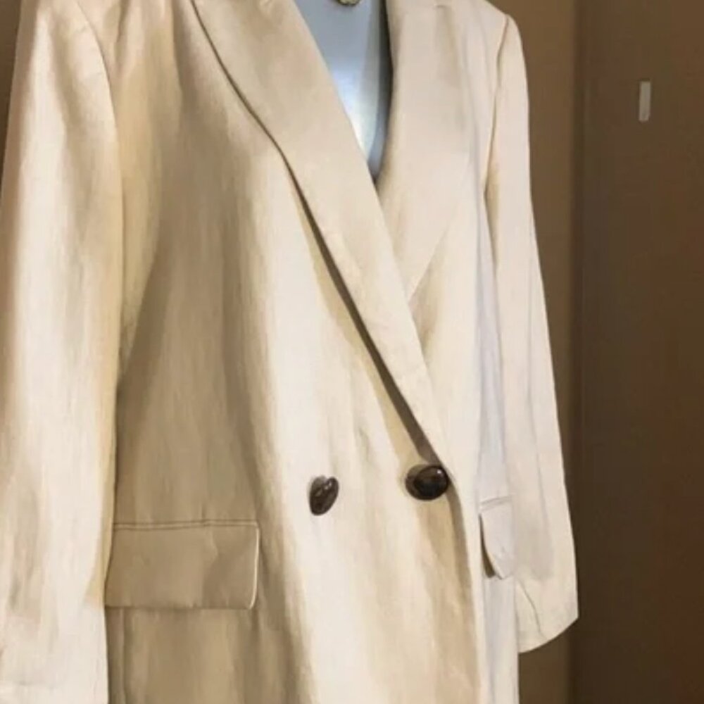 Zara 100% linen blazer
